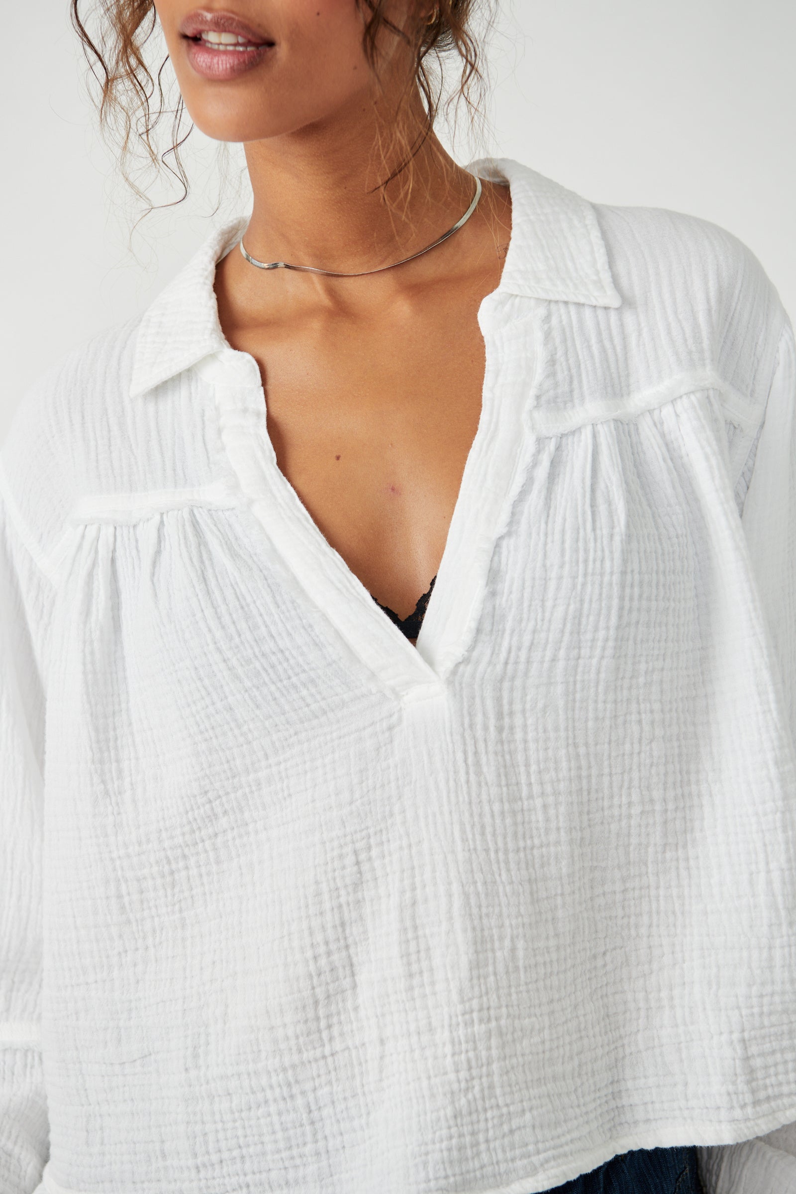 FREE PEOPLE YUCCA DOUBLE CLOTH IN OPTIC WHITE
