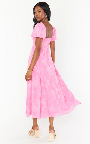 SHOW ME YOUR MUMU MIA MIDI DRESS IN PINK FLORAL