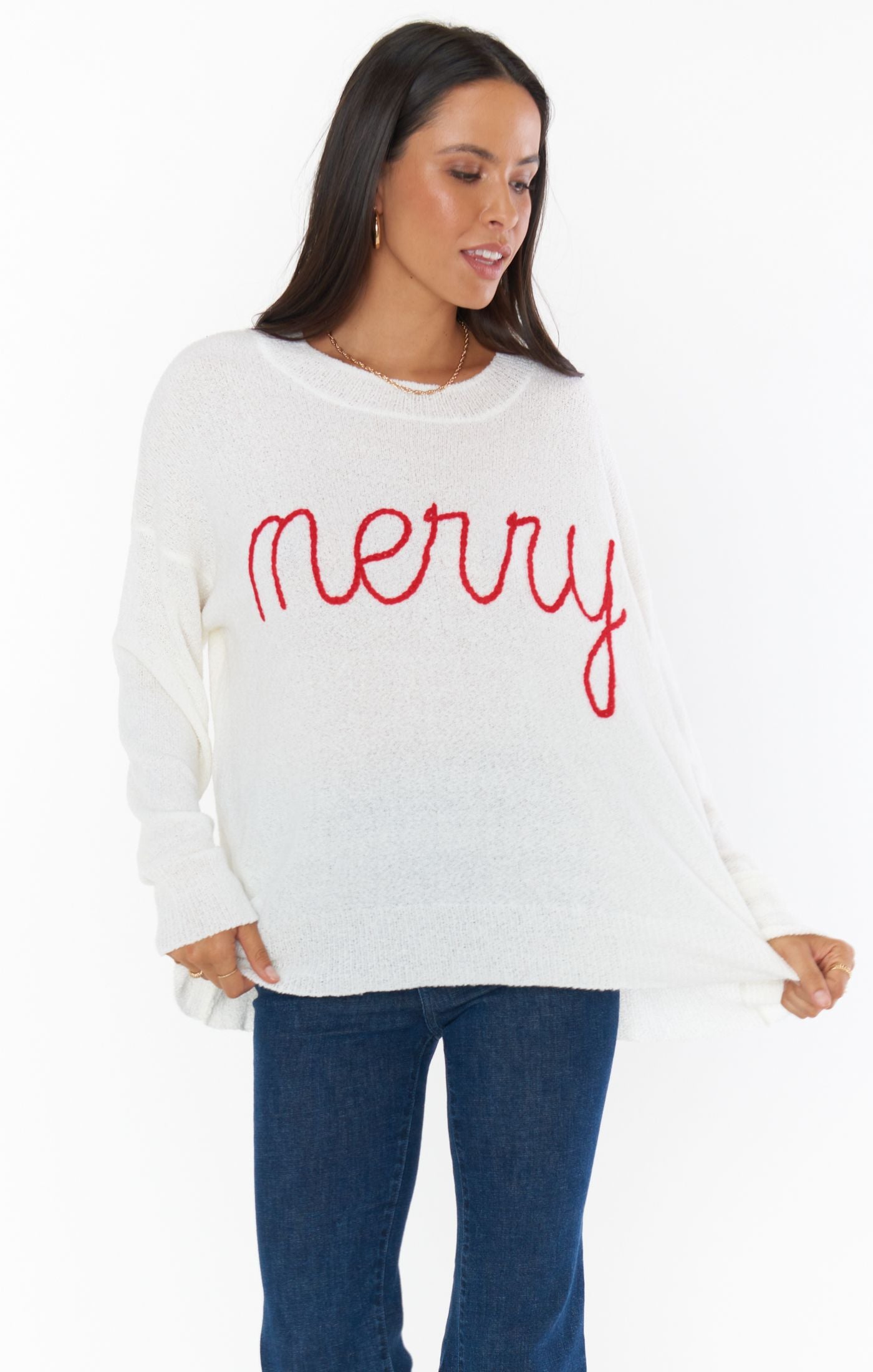 SHOW ME YOUR MUMU WOODSY SWEATER IN MERRY KNIT