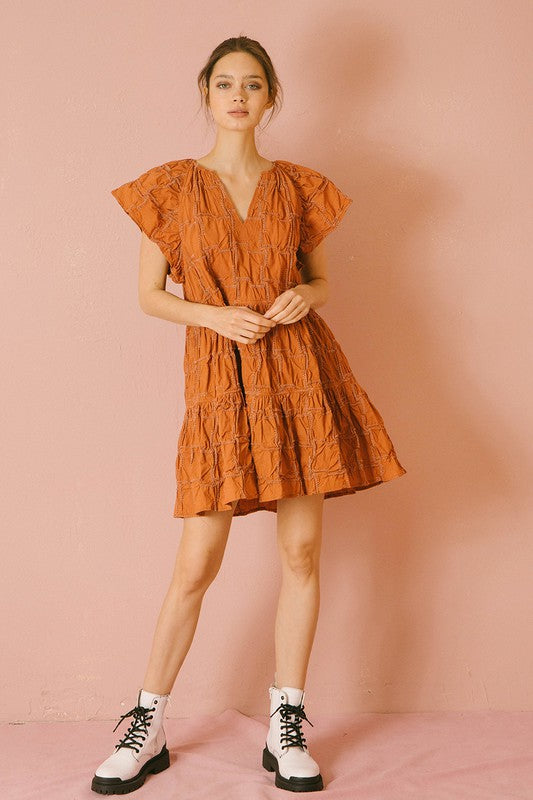Burnt orange outlet overall dress