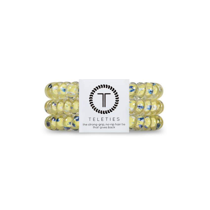 TELETIES: SMALL - SWEET PEA - You can throw all your other hair ties away because these are the ultimate replacement to the traditional hair tie! It is like a hair tie and bracelet in one! Not only are they water-resistant, reduce damage to your hair, have a strong grip, and decrease creases, they also look good on your wrist! 