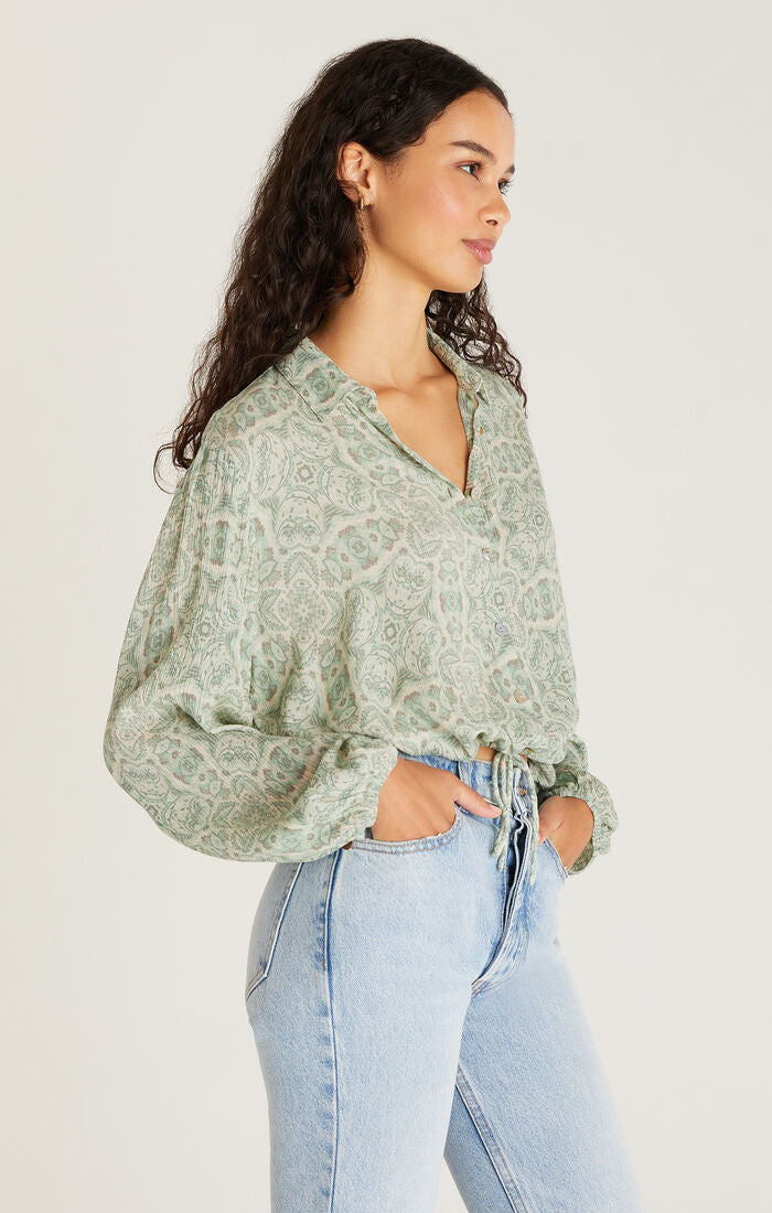 Z SUPPLY BECCA MEDALLION TOP IN TROPICAL TEAL