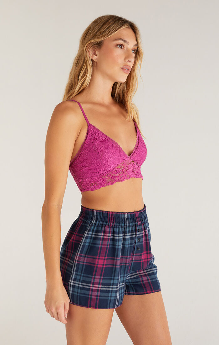 Z SUPPLY GIA LACE BRALETTE IN JEWEL PINK