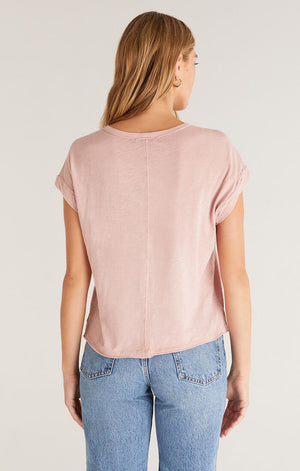 Z SUPPLY MARKET CUFFED TEE IN BLUSH MOOD