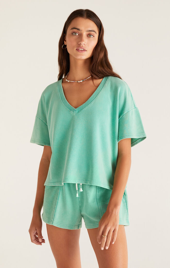 Z SUPPLY TERRY TEE IN GREEN JUICE