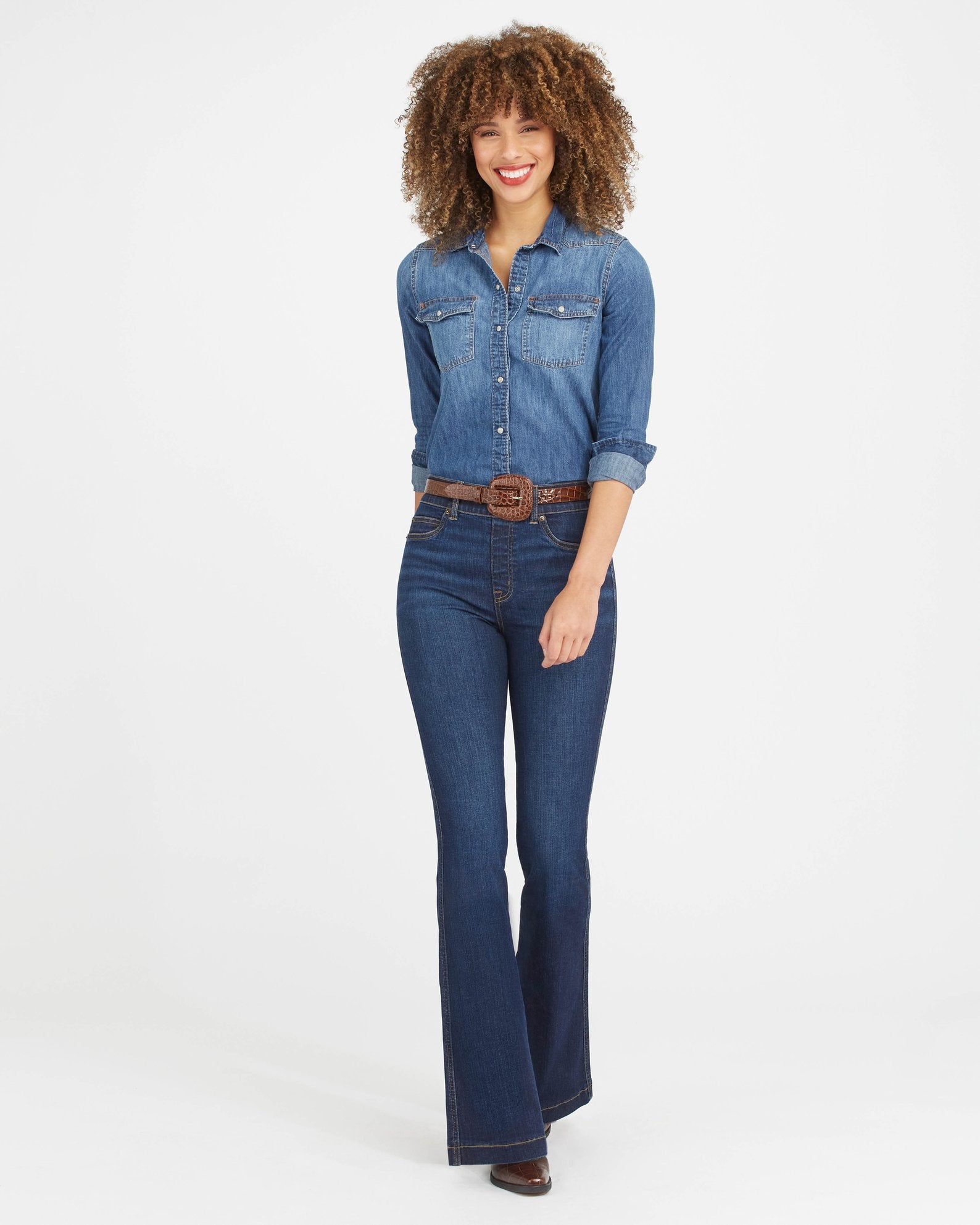 SPANX FLARE JEANS IN MIDNIGHT SHADE