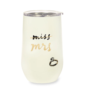 KATE SPADE MISS TO MRS. STAINLESS STEEL WINE TUMBLER