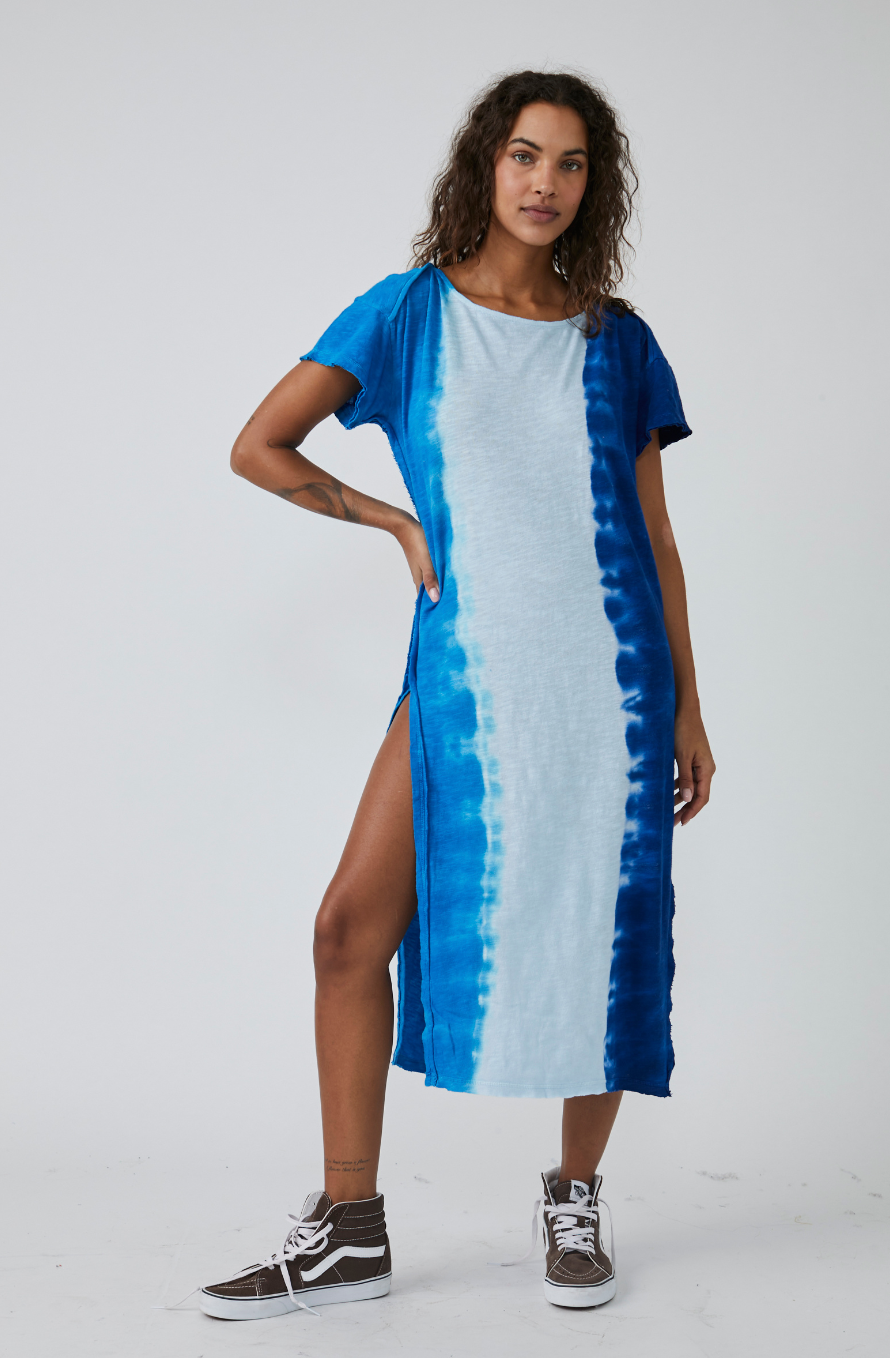 FREE PEOPLE ICE CREAM SUNDAE MAXI DRESS IN DREAM BLUE COMBO